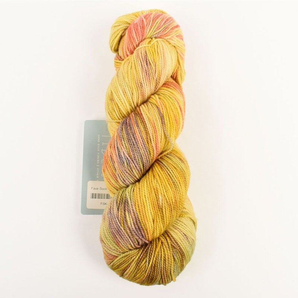FIBERSTORY Fave Sock Yarn Superwash Merino 100g 400 Yds Color Sun Dress